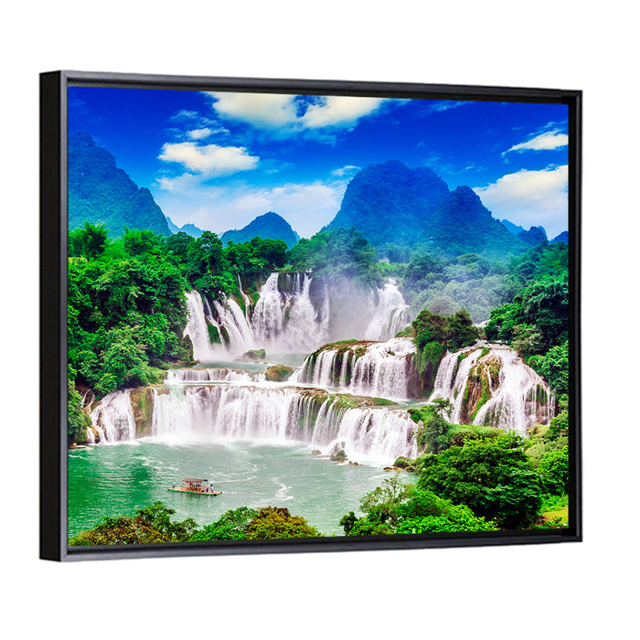 Ban Gioc Detian Falls Wall Art as a framed canvas