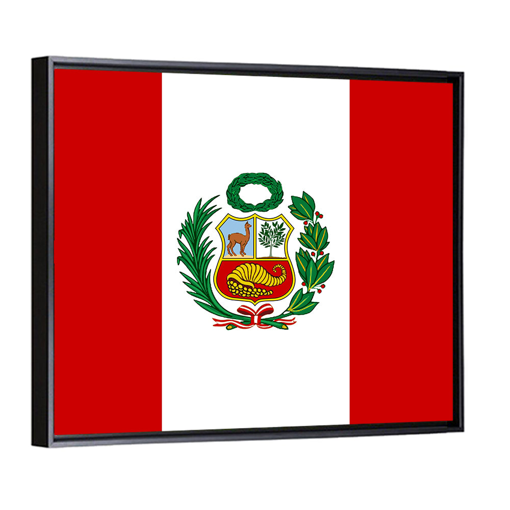 Peruvian Flag with Coat of Arms Wall Art