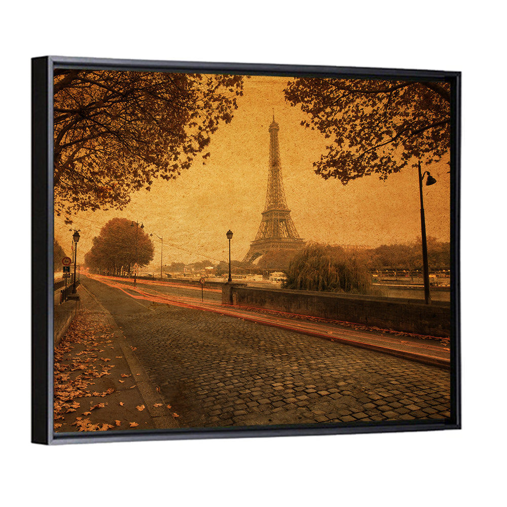Paris Street Autumn Dusk Wall Art