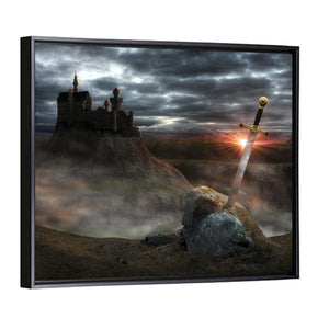 Legendary Castle Camelot Of King Arthur & Sword Excalibur Wall Art