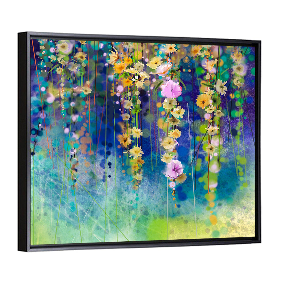 Ethereal Hanging Floral Vines Wall Art