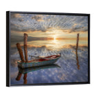 Lonely Boat at Sunset Wall Art
