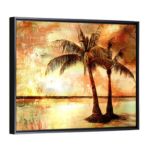 Tropical Beach Sunset Artwork Wall Art