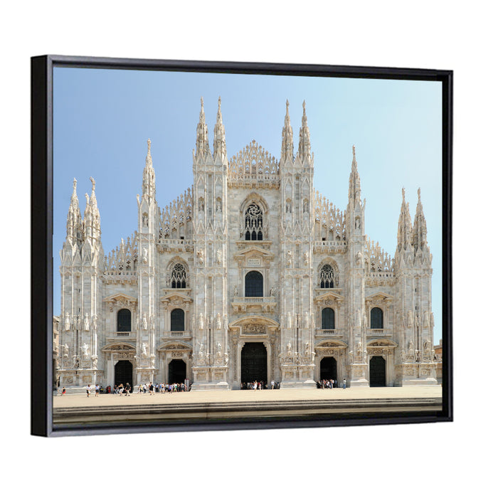 Milan Cathedral Facade Wall Art as a framed canvas
