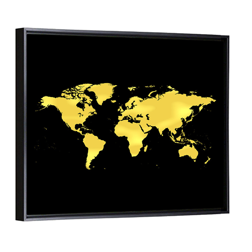 Metallic Gold World Map Wall Art