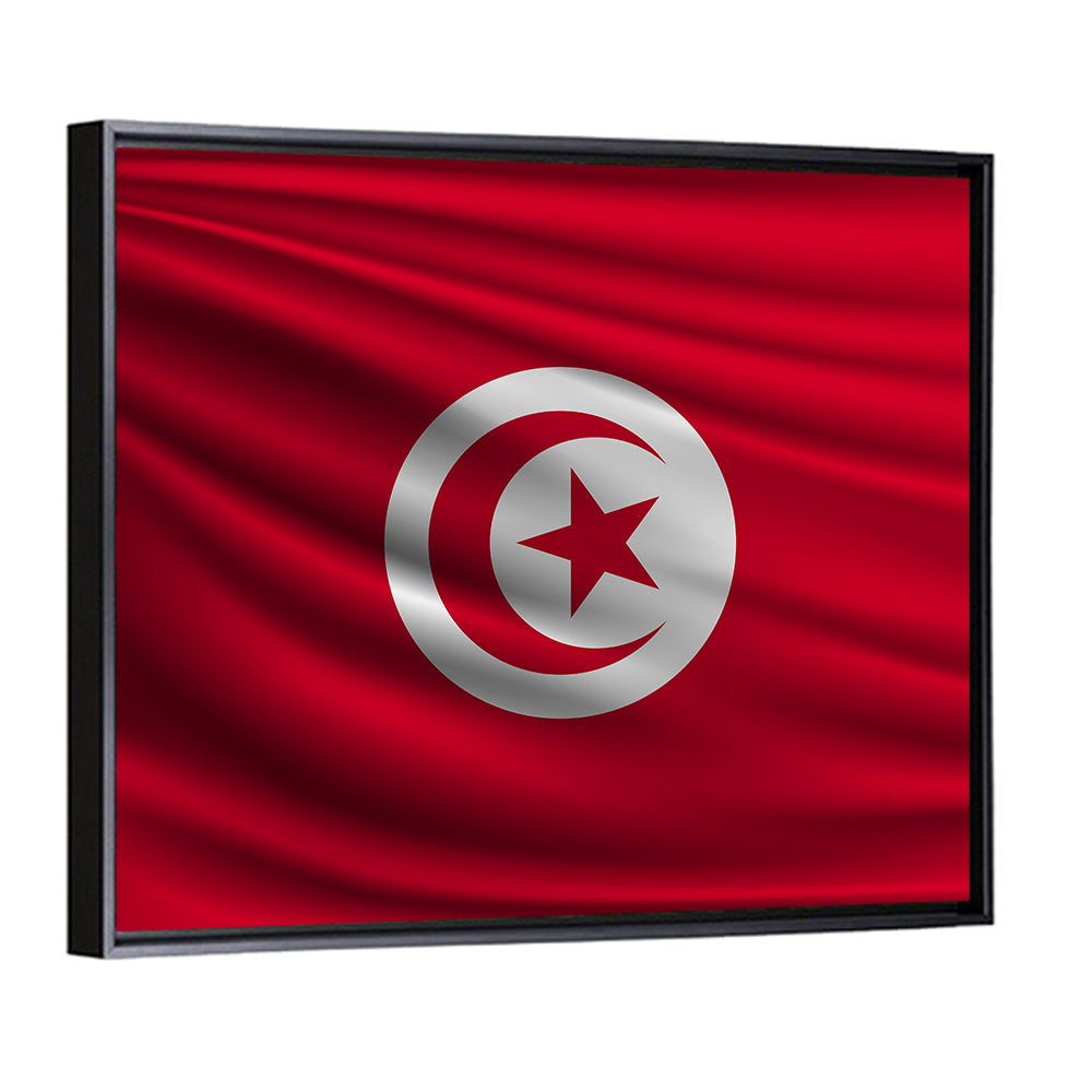 Tunisia Flag with Crescent and Star Wall Art