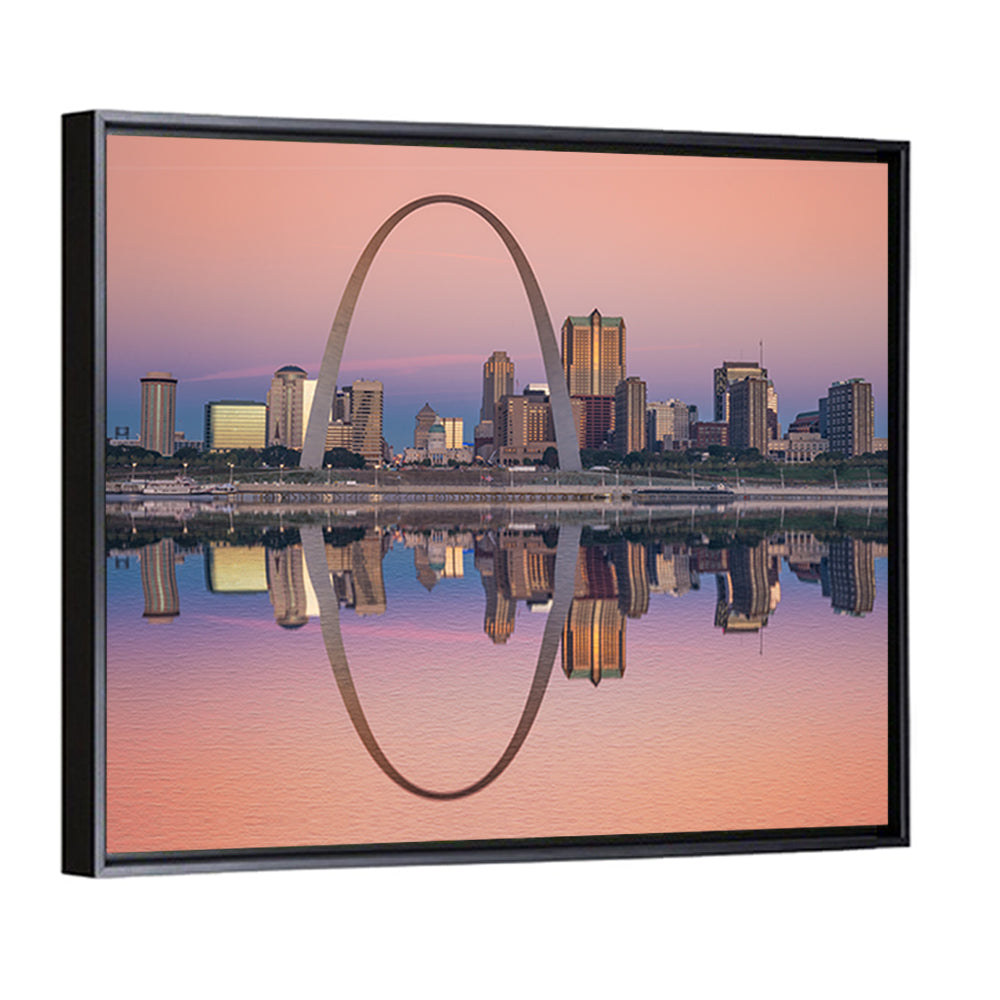 St Louis Skyline Along Mississippi River Wall Art