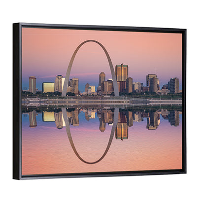 St Louis Skyline Along Mississippi River Wall Art