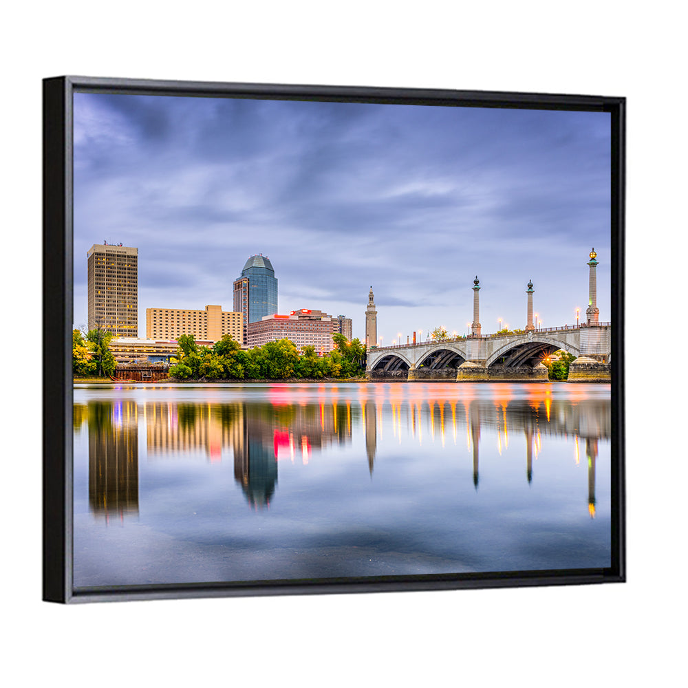 Springfield Skyline with Memorial Bridge Wall Art