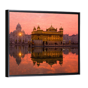 Sunset At Golden Temple In Amritsar Wall Art