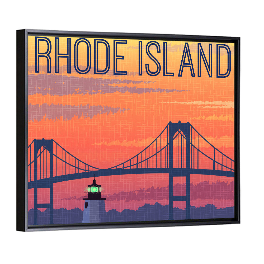 Jamestown Bridge and Lighthouse Wall Art