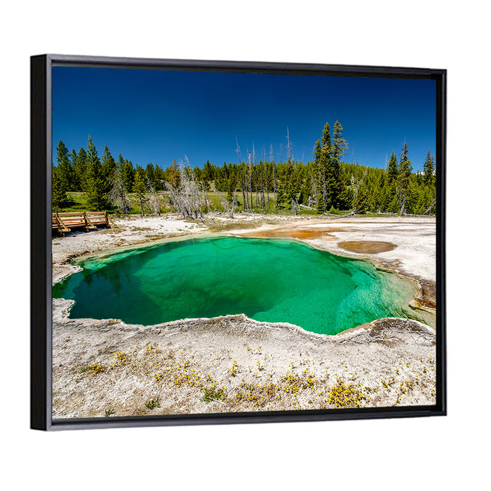 Abyss Pool in Yellowstone Wall Art as a framed canvas