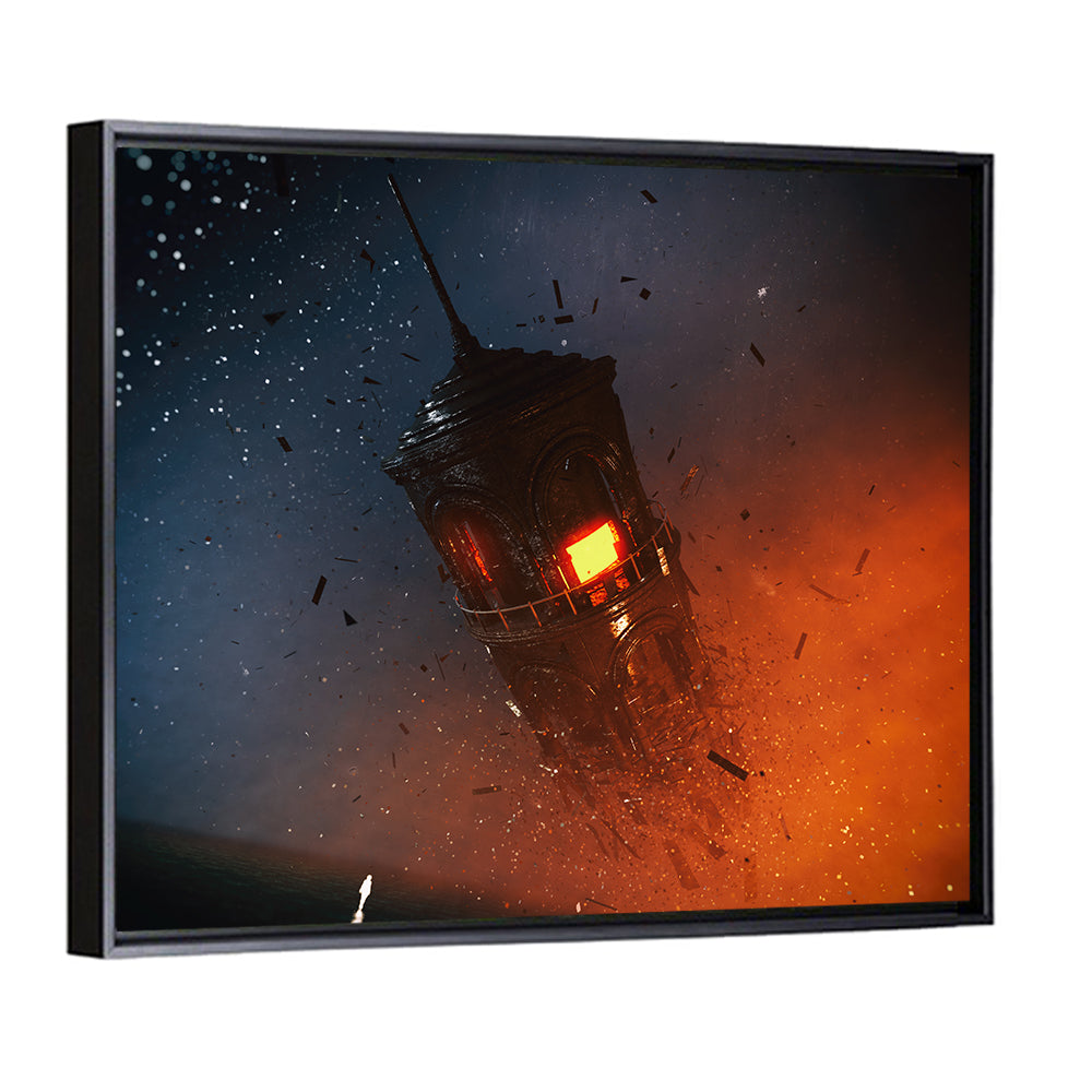 Floating Tower at Night Wall Art