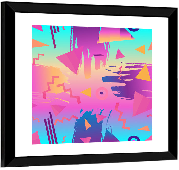 Retro Fashion Geometric Pattern Wall Art as a framed print