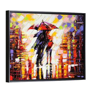 Couple Under Umbrella Wall Art