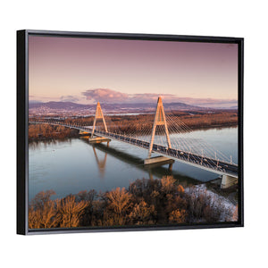 Megyeri Bridge At Dusk Wall Art