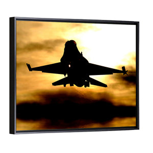 F-16 Landing At Sunset Wall Art