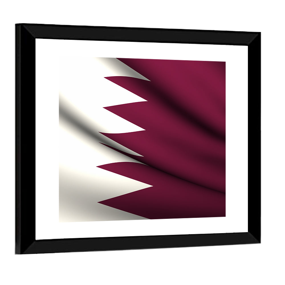 Waving Qatar Flag Wall Art