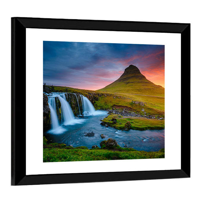 Kirkjufell at Sunset Wall Art as a framed print
