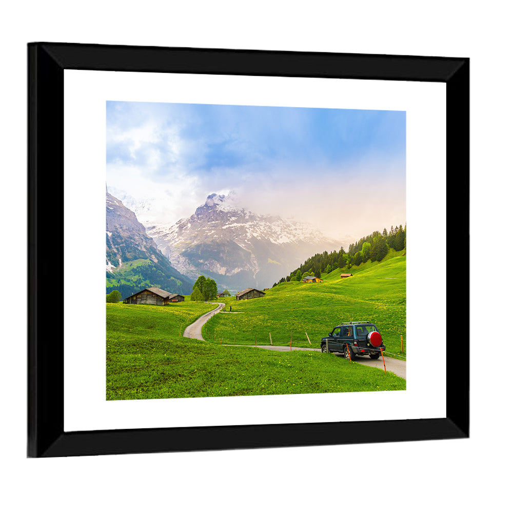Grindelwald Alpine Village Road Wall Art