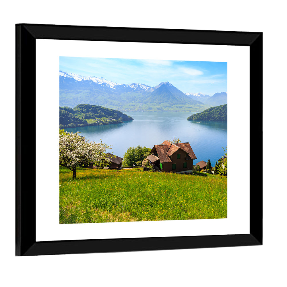 Lake Luzern Meadow View Wall Art