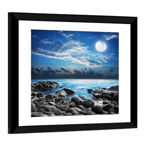 Full Moon Over Tropical Bay Wall Art