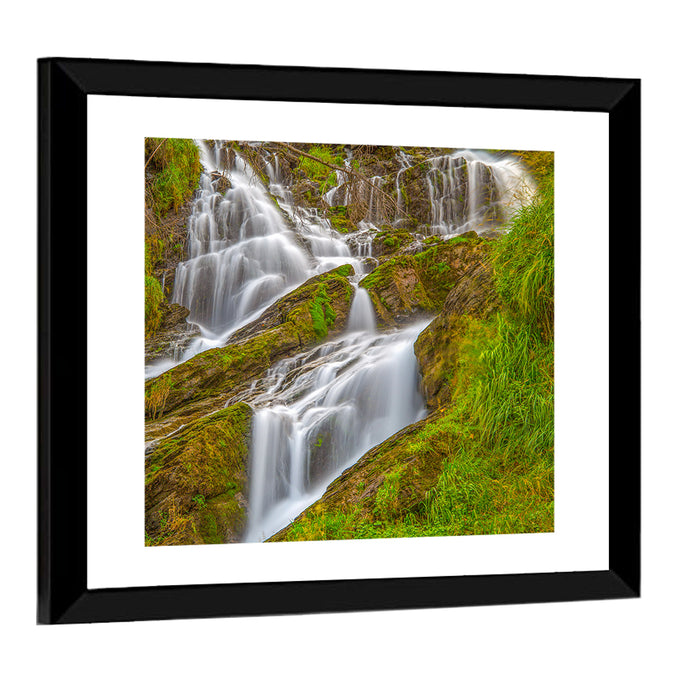 Tiered Waterfall in Val D'aosta Wall Art as a framed print