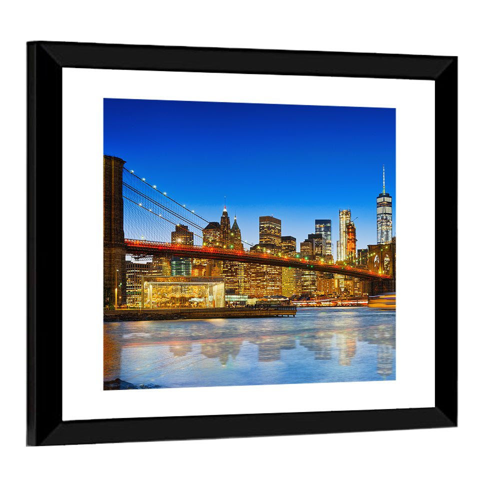 Brooklyn Bridge at Dusk, Lower Manhattan Wall Art