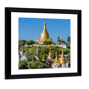 Sagaing Hills & Temples Skyline In Burma Wall Art