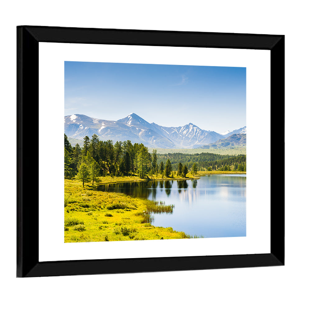 Altai Lake with Snow Capped Peaks Wall Art