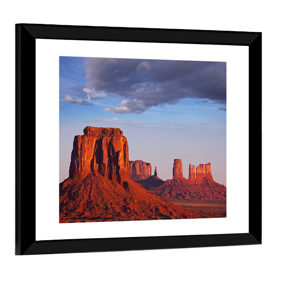 Monument Valley Mesa at Golden Hour Wall Art