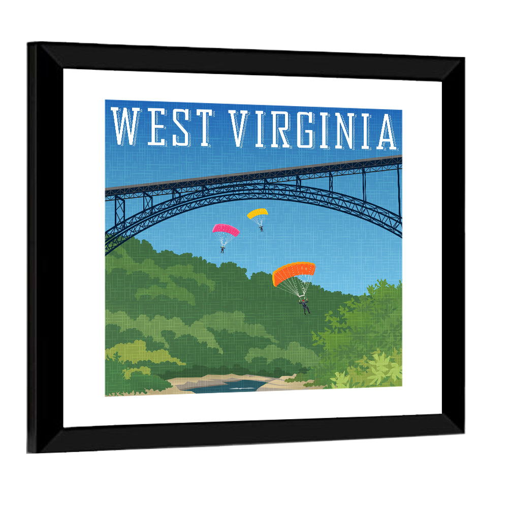 New River Gorge Skydiving Wall Art