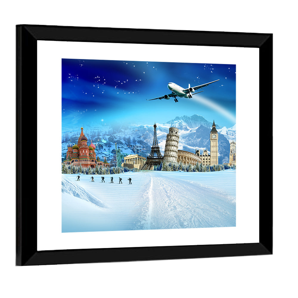 Global Winter Travel Montage Wall Art