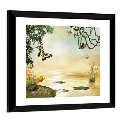 Fantastic Lake Illustration Wall Art