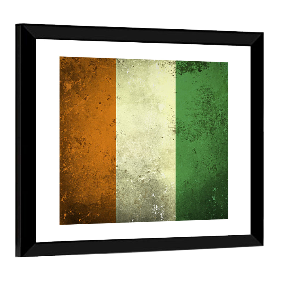 Ivory Coast Vintage Flag Wall Art