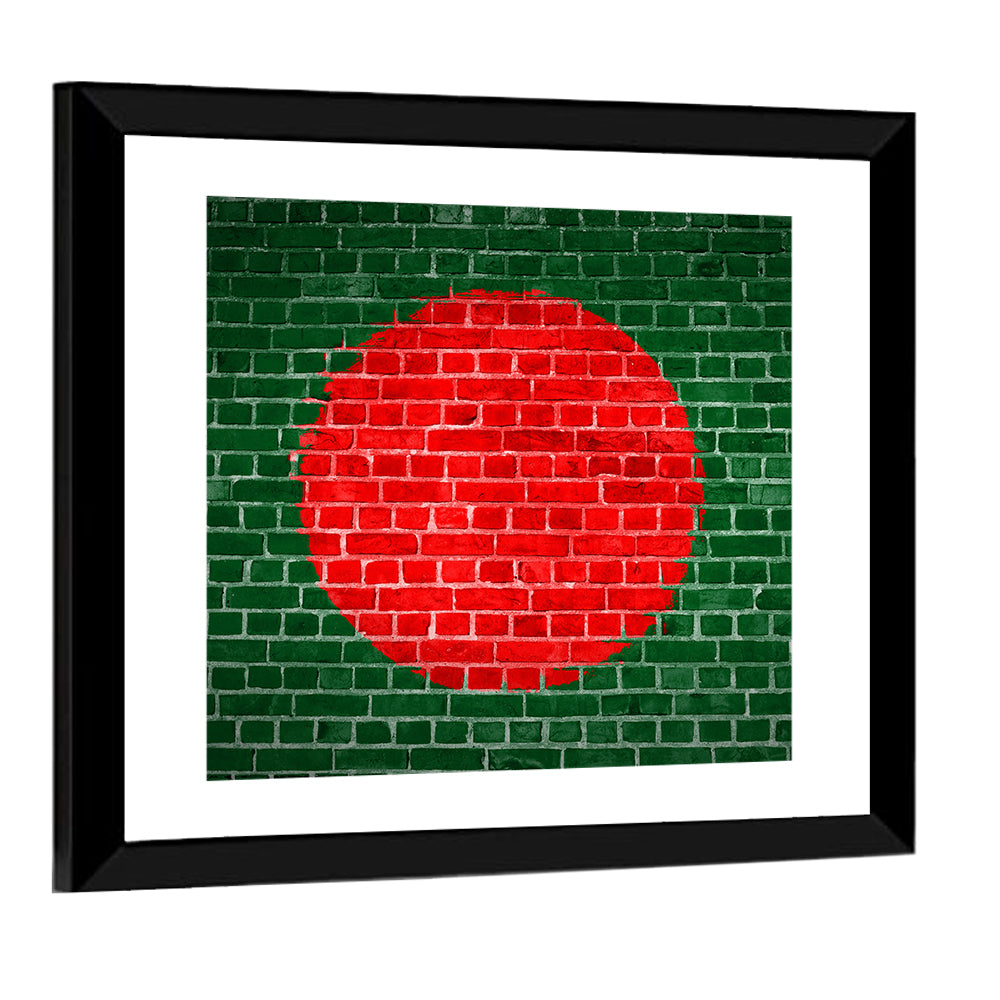 Bangladesh Flag on Brick Wall Art