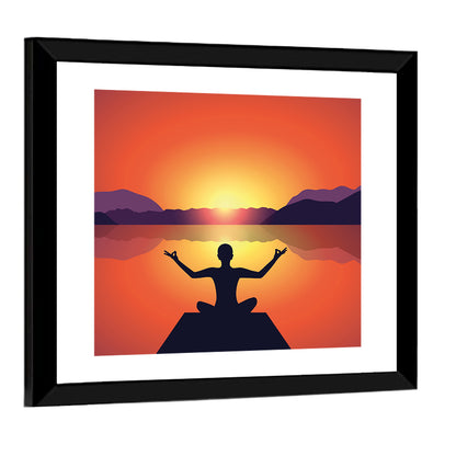 Peaceful Meditation Silhouette Wall Art