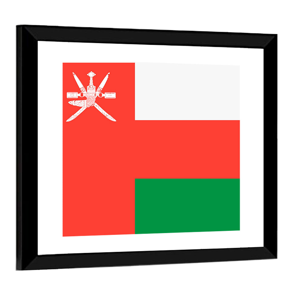 Oman Flag with Khanjar Emblem Wall Art
