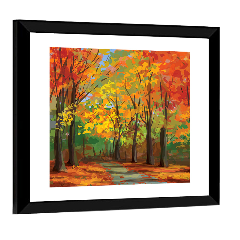 Autumn Forest Pathway Wall Art