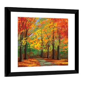 Autumn Pathway In Park Wall Art