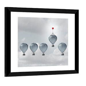 Hot Air Balloons Racing Concept Wall Art