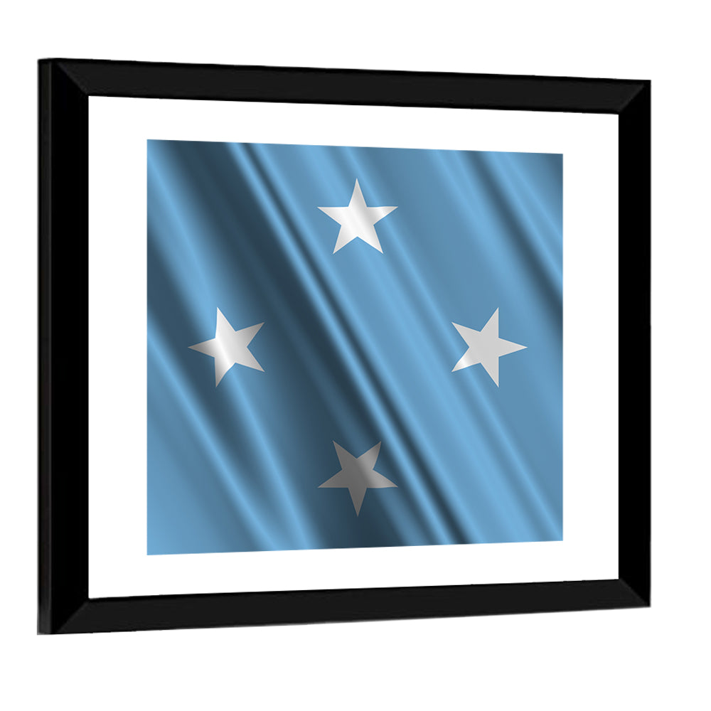 Micronesia Flag with Four Stars Wall Art