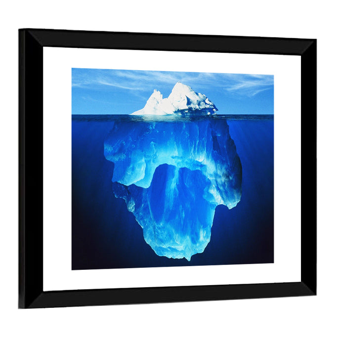Split-level Melting Iceberg Wall Art as a framed print