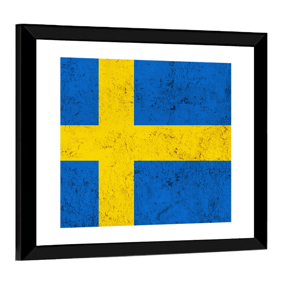 Weathered Swedish Flag Wall Art