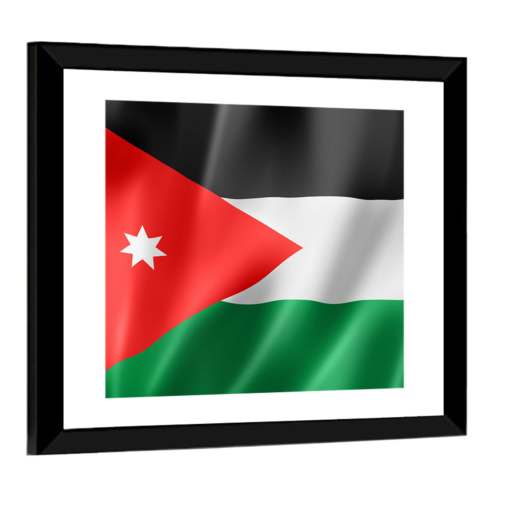 Jordan Flag with White Seven-pointed Star Wall Art