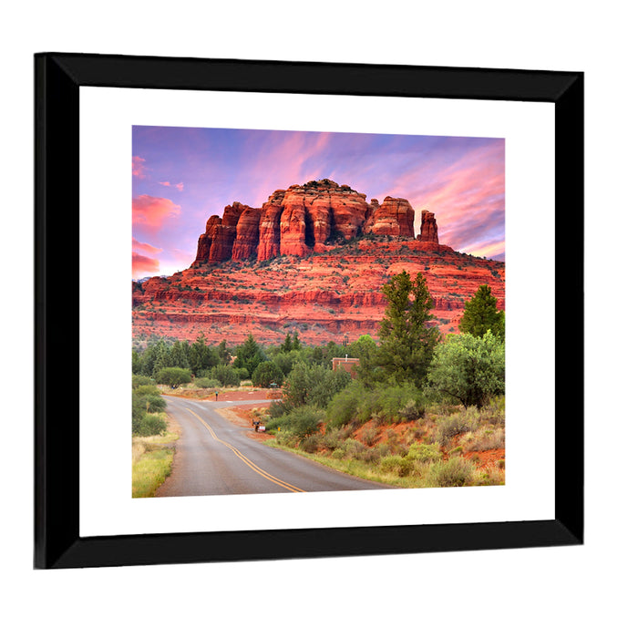Drive Toward Cathedral Rock, Sedona Wall Art as a framed print