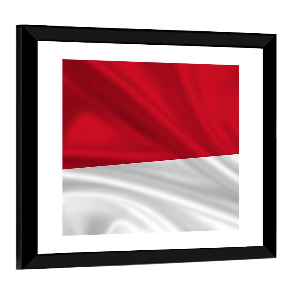 Indonesia Monaco Waving Flag Wall Art