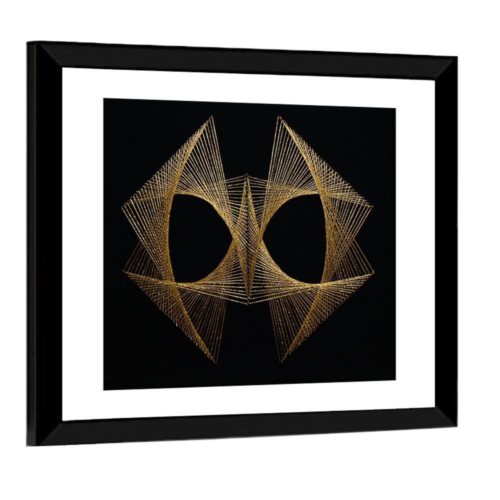 Antique Gold String Geometry Wall Art