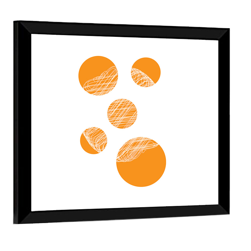 Asymmetrical Orange Circles Wall Art