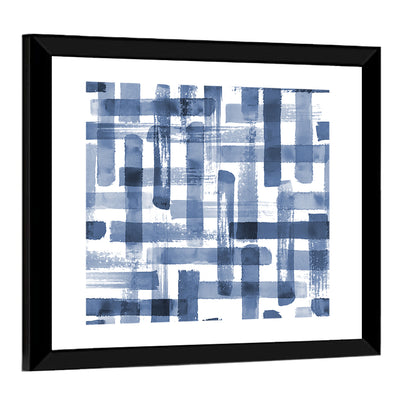 Indigo Brush Strokes Texture Wall Art